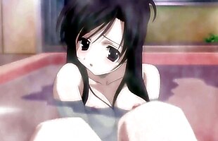 Naughty college girl gets her boyfriend off on a crowded bus in uncensored anime style